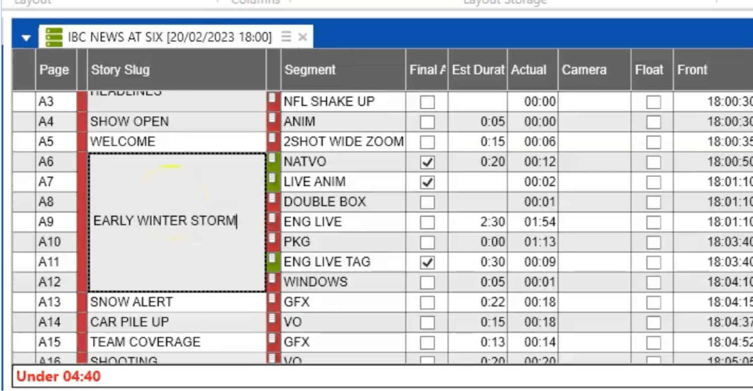 AP ENPS user interface
