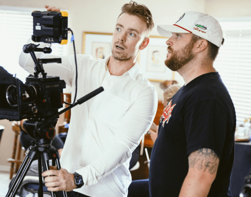 Production team preparing for a shoot