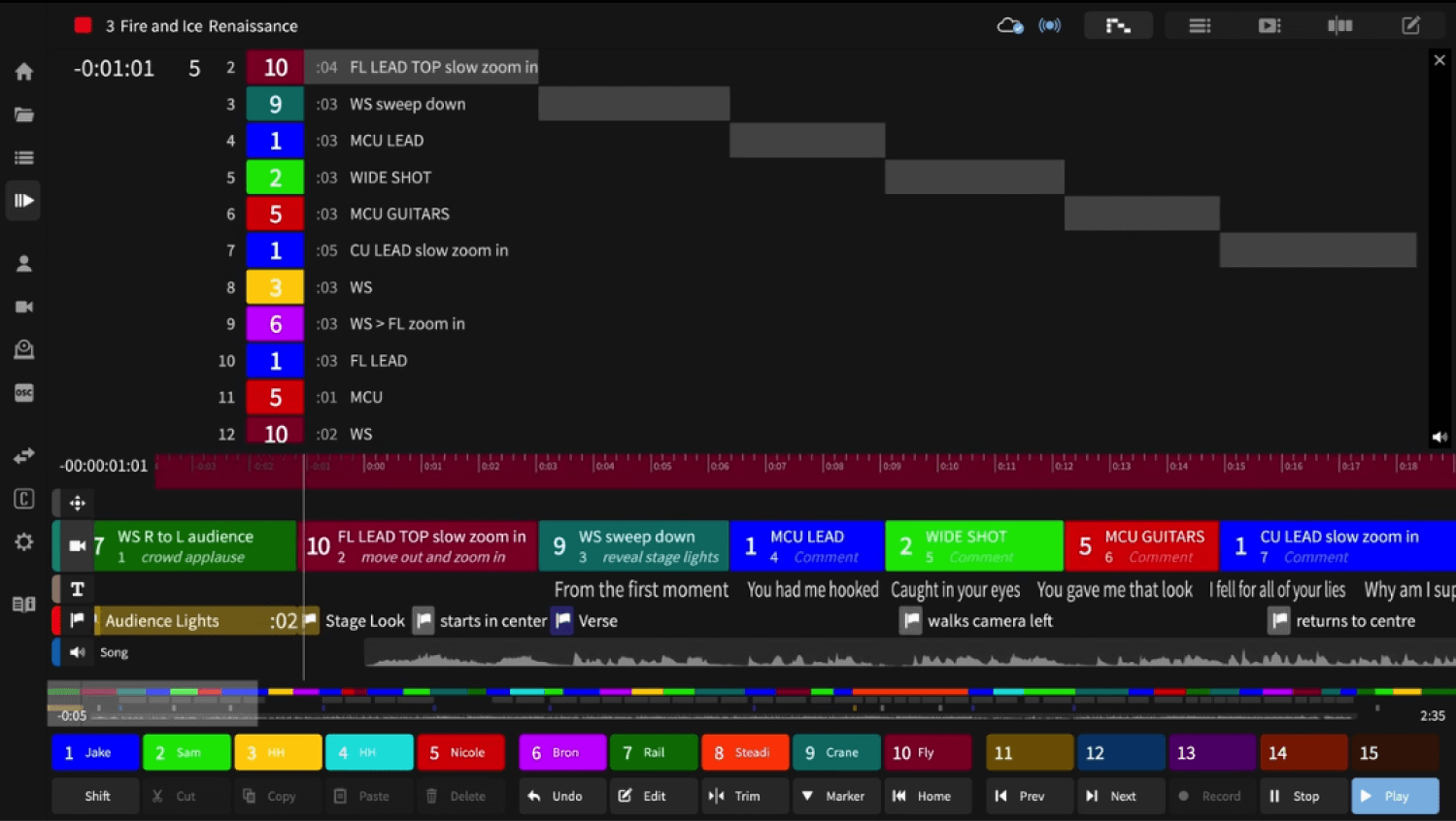CuePilot user interface