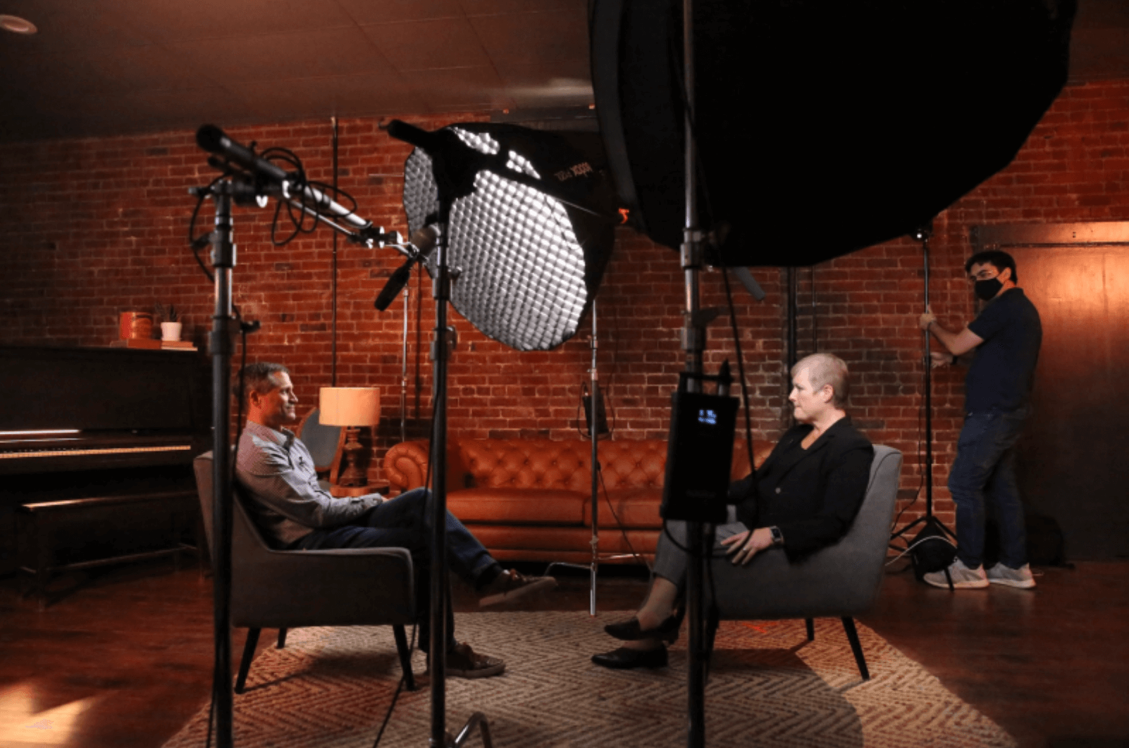 Corporate event interview setup powered by Rundown Studio