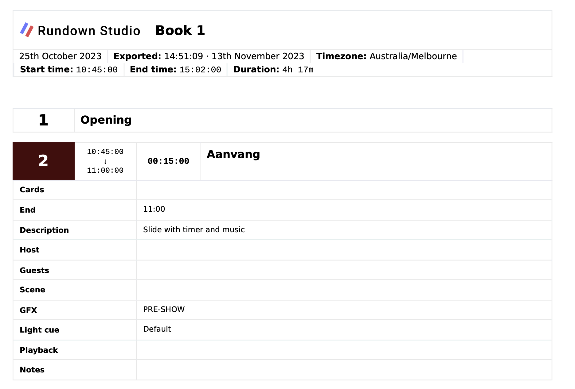 PDF version of Production Rundown