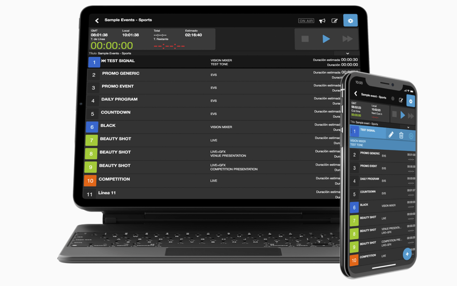 Rundown Assistant user interface
