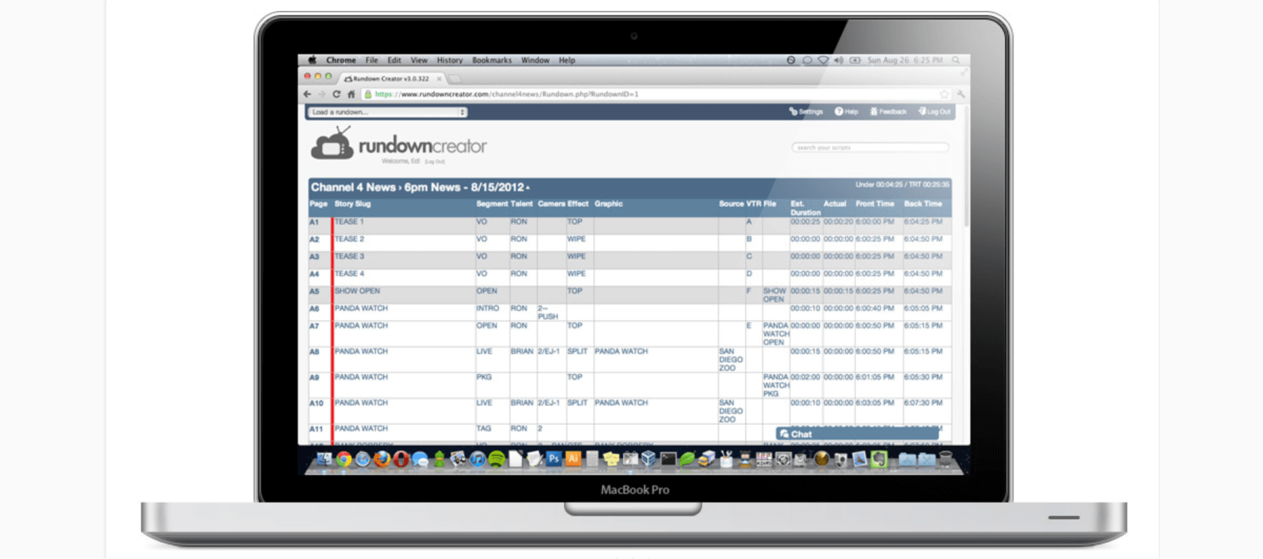 Rundown Creator homepage