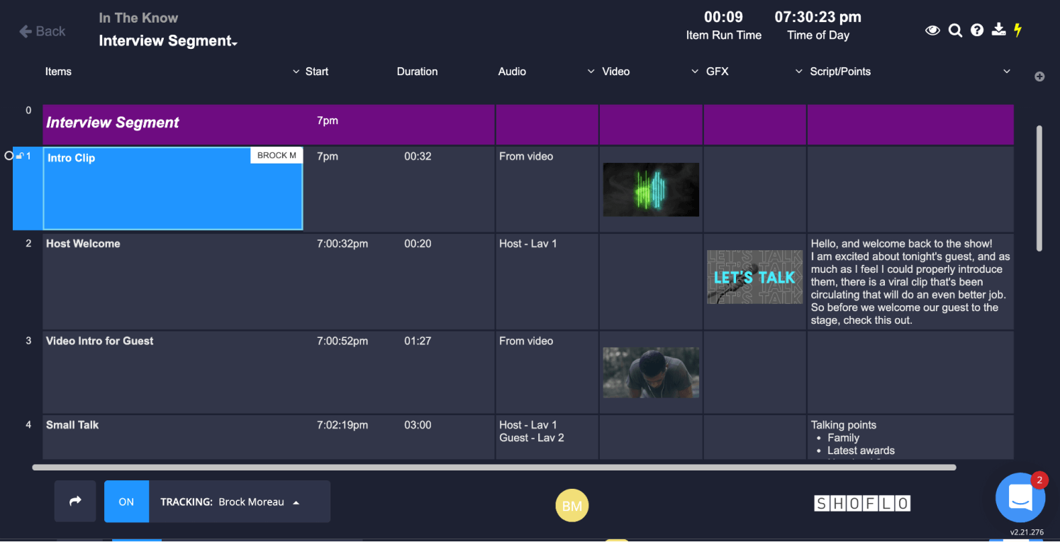 Shoflo interface