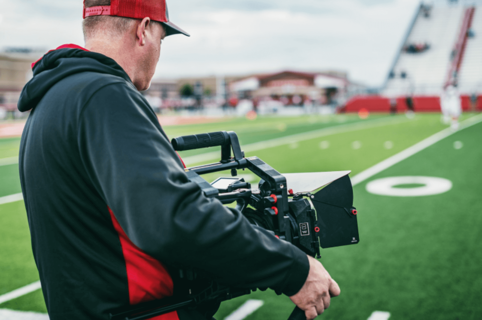 Field-side camera capturing the action