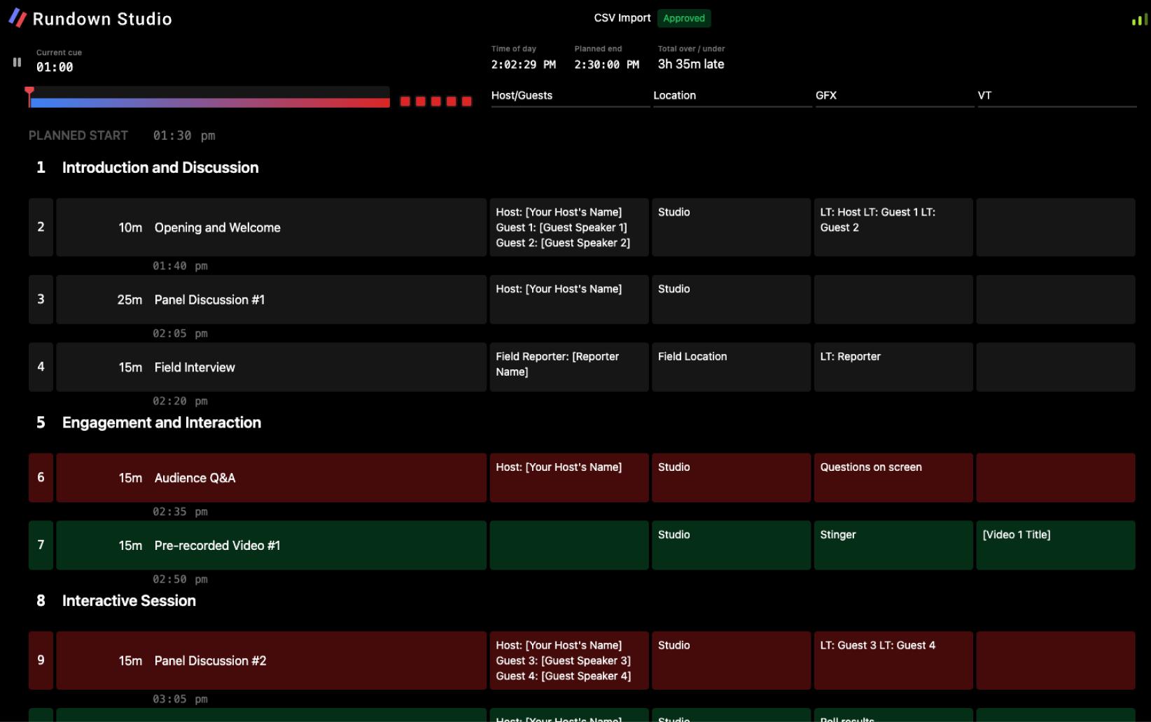 Rundown Studio interface