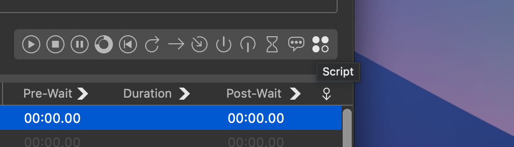 Adding a Script cue in QLab
