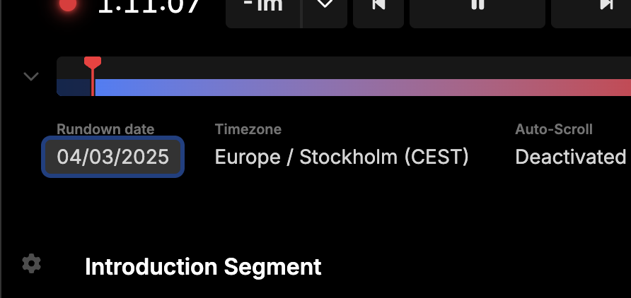 Setting the rundown date