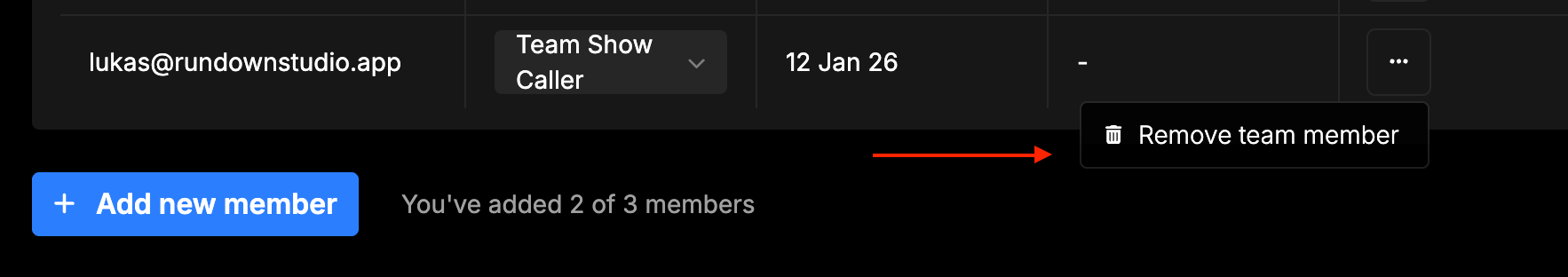 Removing a team member