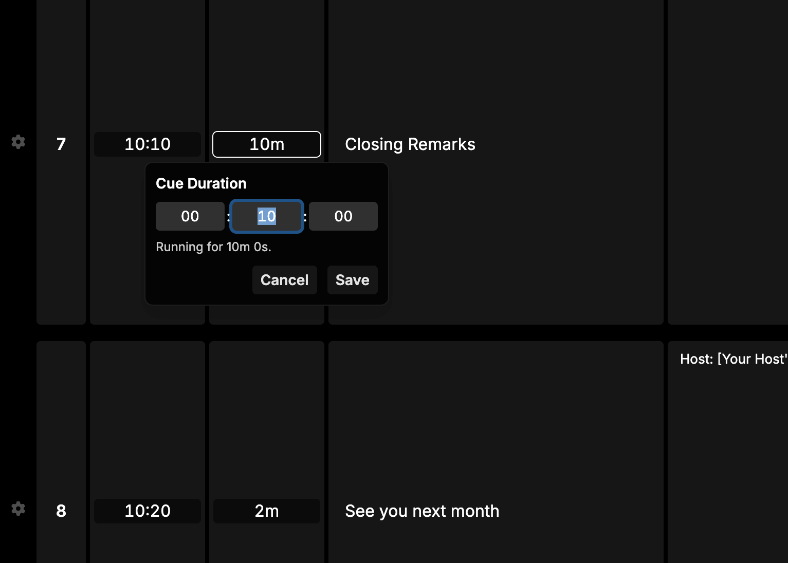 Automatic timing calculations in Rundown Studio